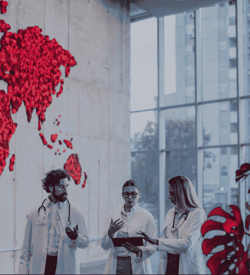 Medical professionals in deep discussion during a premium Clinical Immersion program by ARCAS Education.